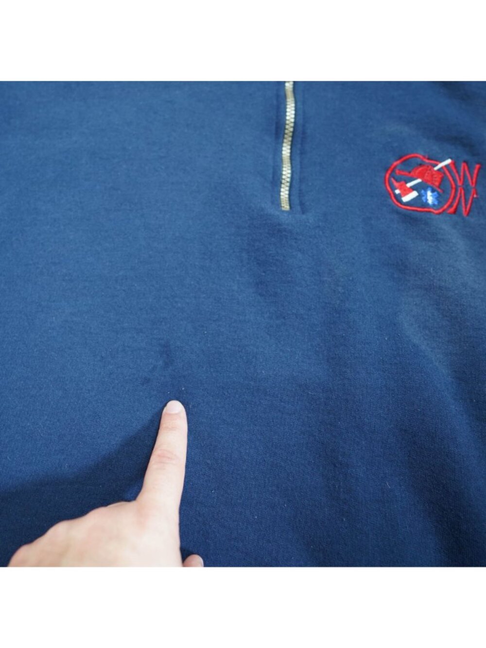 Y2K Jerzees Firefighter EMS Sweatshirt Mens XL Blue 1/4 Zip Long Sleeve Vintage - Picture 6 of 9